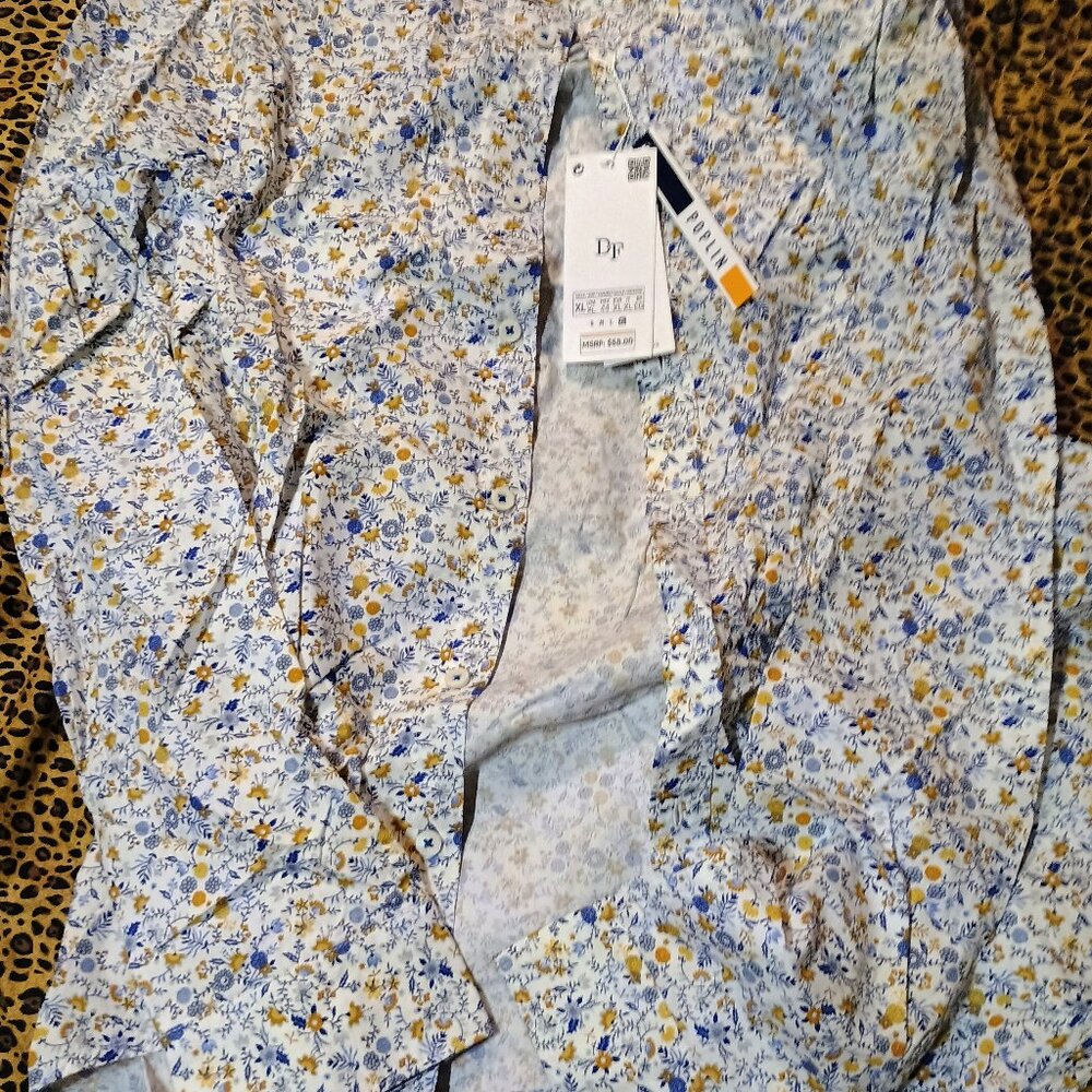 Denim and Flower men dress shirt long sleeve